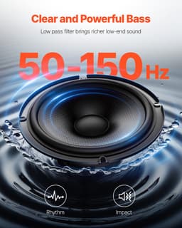 VEVOR Auto-Subwoofer Onder de Stoel 440 W Slank Actief Subwoofersysteem 254mm — thumbnail 4