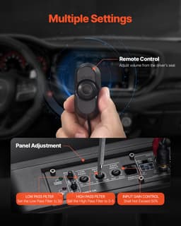 VEVOR Auto-Subwoofer Onder de Stoel 440 W Slank Actief Subwoofersysteem 254mm — thumbnail 3