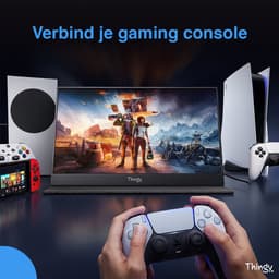 Thingy® Premium Portable Monitor 14 Inch Met Touchscreen - Full HD - IPS Beeldscherm - Draagbare Monitor met USB-C & HDMI - Connecten Met 1 Kabel - Aluminium Behuizing - Met Luxe Hoes - Draagbare Monitor — thumbnail 5
