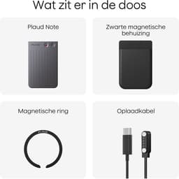 Plaud Note - LLM Empowered - AI Voice Recorder - 64 gb intern geheugen - Black - Zwart - 112 Talen - - Incl. Magnetic Black case in verpakking - Magsafe - Originele PLAUD hoes — thumbnail 5