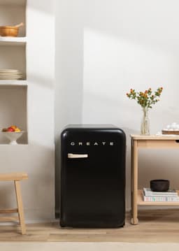 CREATE - Koelkast in retrostijl - Zwart - Handvat Zand - FRIDGE RETRO 107L — thumbnail 5
