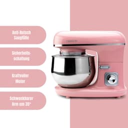 Quvo® Mixer met mengkom - Mixer - Mixer met mengkom keukenmachine - Roze - 21cm x 35cm x 32cm — thumbnail 2