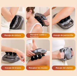 Massagepistool - massage gun - spiermassage apparaat - fascia gun - 6 koppen - 9 modi - 20 intensiteitsniveaus - LCD display - automatische timer 10 min - oplaadbaar 2000 mAh - grijs — thumbnail 2