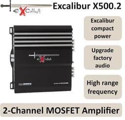 Excalibur X500.2 - Autoversterker - 2-Kanaals - 1000W Piek / 2 x 50W RMS - 4Ω - 150mV–8V Input - Instelbare Crossover - MOSFET Voedingsmodule — thumbnail 5