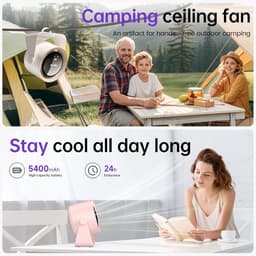 Tafelventilator - Mini Ventilator - Tafelventilator Oplaadbaar - Handventilator - Usb-Bureauventilator - 5 Instelbare Snelheden - 90° Kantelbaar - Voor Slaapkamer, Kantoor, Studentenkamer, Keuken — thumbnail 4