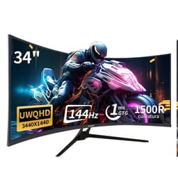 Curved Monitor – Gaming Monitor – UltraWide Monitor – PC Scherm – 34 Inch – QHD+ 3440x1440 Resolutie – 144Hz Verversingssnelheid – HDR 400 Nits — thumbnail 1