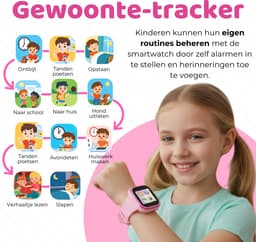 TinyPlay Smartwatch Kinderen - Dual Camera - Spelletjes - USB Oplaadbaar kinderhorloge - Kinder smartwatch - Meisje - Roze — thumbnail 4