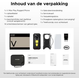 DOOGEE VMAX Play 5G - Robuuste Smartphone - Robuuste Telefoon - 36GB RAM+512GB ROM - 100 LM projector - 1200 Lumen Campinglamp - 20500mAh/45W - 6,78 inch FHD+ 120Hz - 200MP AI Camera - 20MP Nachtzicht - Android 15 - IP68 NFC - GPS - Zwart — thumbnail 5