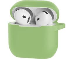 Bescherm je AirPods 4 met onze handige Siliconen Hoes - Geschikt voor Apple AirPods 4 - Met Clip Cover - Groen