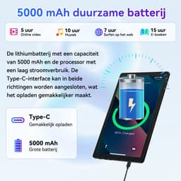 Hotlight KB1001 - Android 15 - 10.1 inch- 5000mAh - 20(3+17)GB RAM - 64GB ROM - Bluetooth 5.4 - WIFI 6 - Zwart — thumbnail 3