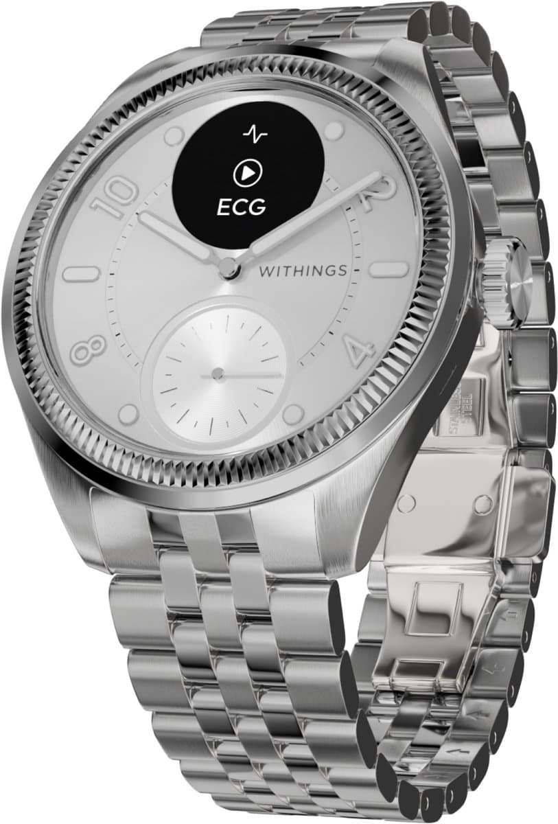 Withings ScanWatch Nova Brilliant - 39mm Hybride Smartwatch – ECG, AFib Detectie, SpO₂ Meter, Hartslagmeter, Slaaptracker, Menstruatiecyclus Tracking, 24/7 Temperatuurmeting, 35 Dagen Batterij, Saffierglas, 5 ATM Waterdicht — afbeelding 1