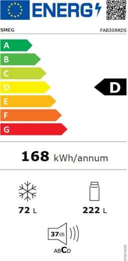 Smeg FAB30RRD5 - Koel- en vriescombinatie - Scharnier rechts - Rood — thumbnail 2