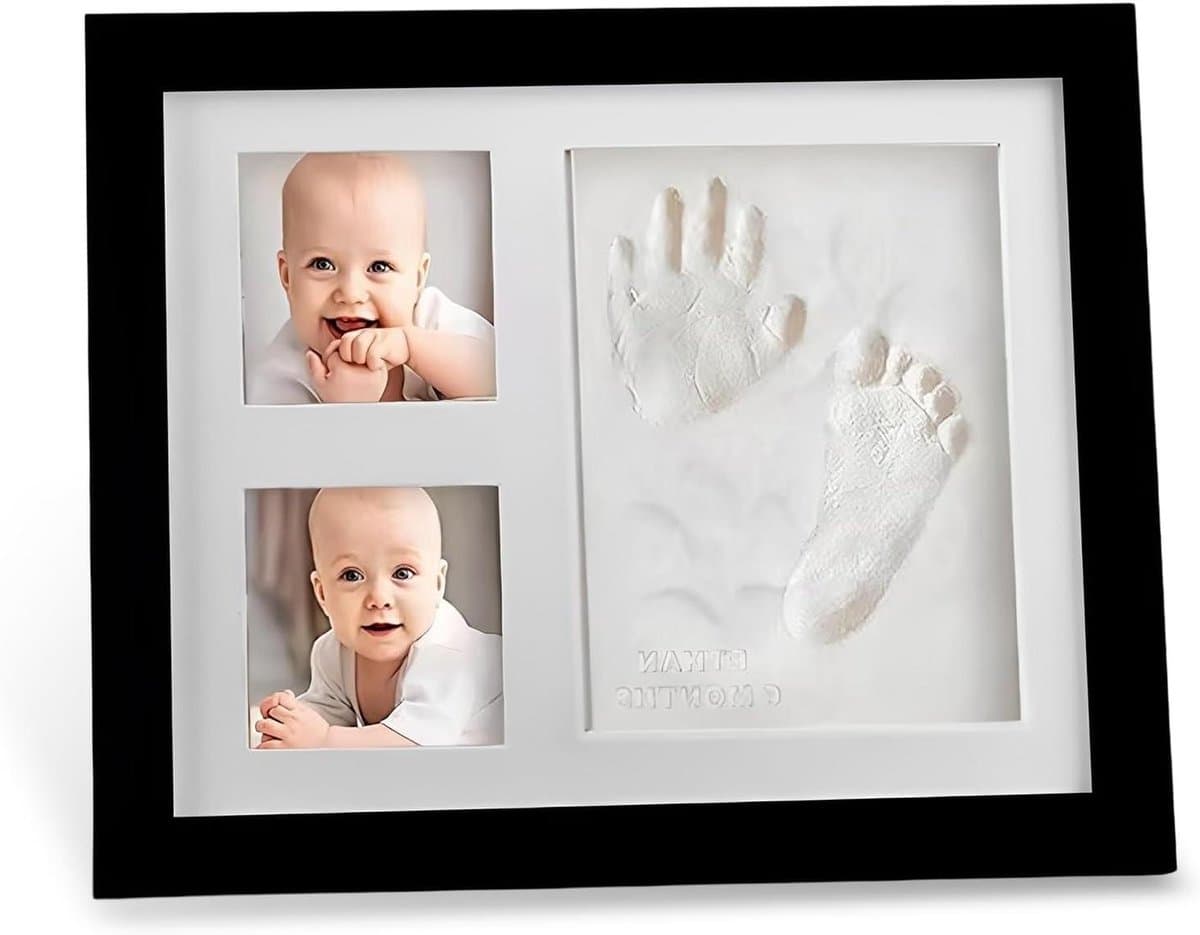 TTGoods - Pootafdrukset voor hond en kat, baby voetafdruk, houten fotolijst, 3D gipsafdruk, ideaal aandenken, cadeau voor huisdierenliefhebbers — afbeelding 1