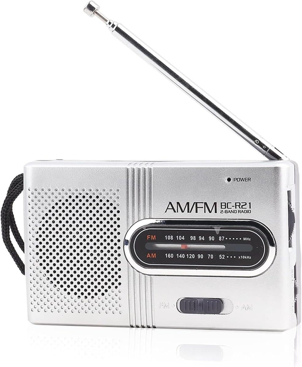 Noodradio - AM/FM Radio - Kleine Draagbare Radio op Batterijen - Batterij Radio - Noodpakket - Zakradio - Keukenradio - Draagbare Radio - Koptelefoonaansluiting - Radio op Batterijen voor Rampen - Voor reizen, noodgevallen en entertainment — afbeelding 1