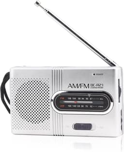 Noodradio - AM/FM Radio - Kleine Draagbare Radio op Batterijen - Batterij Radio - Noodpakket - Zakradio - Keukenradio - Draagbare Radio - Koptelefoonaansluiting - Radio op Batterijen voor Rampen - Voor reizen, noodgevallen en entertainment — thumbnail 1