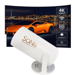 SoNis Premium Mini Beamer - Alles-in-één Smart TV Projector - 2025 model - Android 13.0 - WiFi 6 & Bluetooth 5.2 - 4k ondersteuning - Beamer - Screen mirroring - Home Cinema - Wit — thumbnail 1