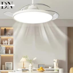 Deniva - Plafondventilator Met Verlichting - Afstandsbediening - Verstelbare Verlichting/Snelheid - Energiebesparend - 121Cm - Wit — thumbnail 1