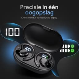 EDSYS Sport Oordopjes Draadloos - Oortjes Draadloos Bluetooth - Bluetooth Oordopjes - Draadloze Hardloop Oortjes - Sport Oortjes - In-Ear Oordopjes - Noise Cancelling - Waterdicht - USB C Oortjes - Zwart — thumbnail 5