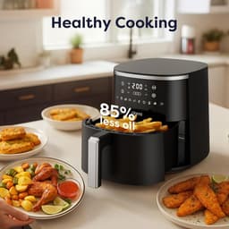 Airfryer - Hete Lucht Oven - Gezond Koken - Digitale Touch Panel - 5 Liter Capaciteit - Zwart — thumbnail 3