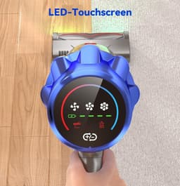 Accustofzuiger 58000Pa 650W – Draadloze Steelstofzuiger met LED-Touchscreen, Anti-Klit Vloerborstel, 6 Groene LED-Lampen, 80 min Gebruikstijd, Zelfstaand Design, 8-Laags HEPA-Filter, Ideaal voor Dierenharen & Tapijt/Harde Vloeren — thumbnail 2