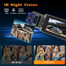 Dashcam WiFi met 64GB SD Kaart - FHD 1080P Auto Camera met Dubbele Lens en G-Sensor — thumbnail 5