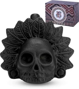 Aztec Death Whistle - Doodshoofd - Schreeuwende Fluit - Handgemaakt - Tot 120 Decibel - Azteekse Doodsfluit — thumbnail 1