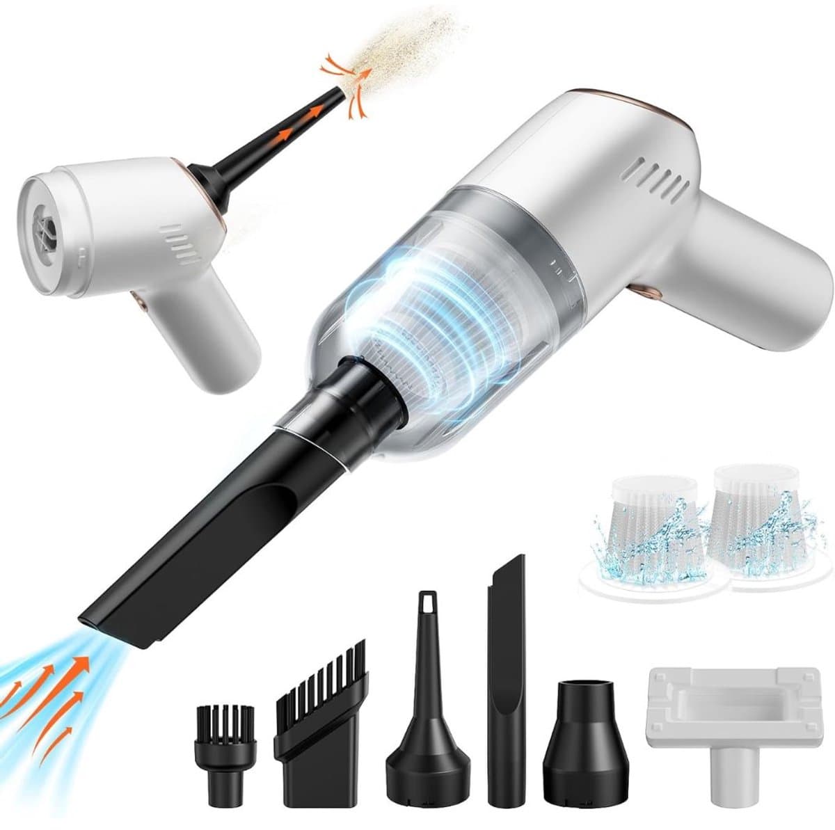 SNJY® Kruimeldief Snoerloos - Handstofzuiger Draadloos - Draadloze Stofzuiger - 12V - Wit — afbeelding 1