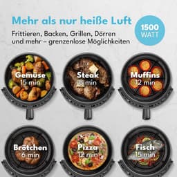 Hete Lucht Frituur - Airfryer Frituur - Gezond Koken - 8 Programma's - 5 Liter - Zwart — thumbnail 3