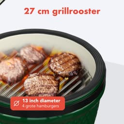 KitchenBrothers Kamado BBQ - 13 Inch Houtskool Barbecue - 27⌀ cm - PFAS-vrij -Egg BBQ - Vaderdag Cadeau - Groen — thumbnail 4