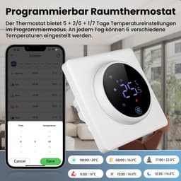 Slimme Thermostaat voor Elektrische Vloerverwarming - Programmeerbaar en Wifi Bediening — thumbnail 5