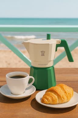 Italiaans koffiezetapparaat - PEZZETTI - FUTUREXPRESS - Aluminium - 3 kopjes - Groen — thumbnail 2