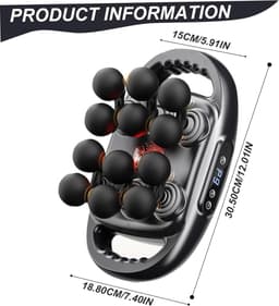 Namajunas - Massageapparaten - Massage Gun - Massagepistool - massage - Met 12 massagekoppen - Met 9 intensiteitsniveaus - Met 9 Modi - Multifunctionele gebiedsmassage - voor schouders, nek, benen, rug - 2000mAh Batterij - Stil en Krachtig — thumbnail 4