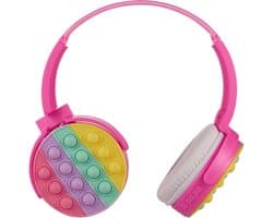 Volkano Koptelefoon kinderen - Hoofdtelefoon - Fidget Series - Koptelefoon Draadloos met Bluetooth - Kinder Koptelefoon - Verstelbaar - AUX in - Roze
