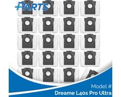 Dreame L40s Pro Ultra Stofzakken (20 Stuks, Plus.Parts® alternatief voor RDB8)