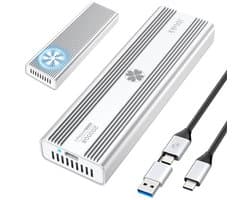 Externe harde schijf NVMe 2 TB - 3000 MB/s, Thunderbolt 3, USB-C, SSD M.2, Geïntegreerde koelventilator