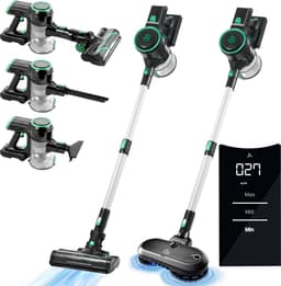 AG4100+ Steelstofzuiger Draadloos – Met Dweilfunctie 2 in 1 – Velvet Green – Krachtige Stofzuiger Zonder Zak – Geschikt voor Dierenharen – Compact & Lichtgewicht Kruimeldief — thumbnail 1