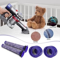 4-Pack Filtervervanging - Geschikt voor Dyson V7 V8 Stofzuiger - 2 HEPA Post Filter, 2 Pre Filter, 1 Borstel - Stofzuiger Onderdeel — thumbnail 3