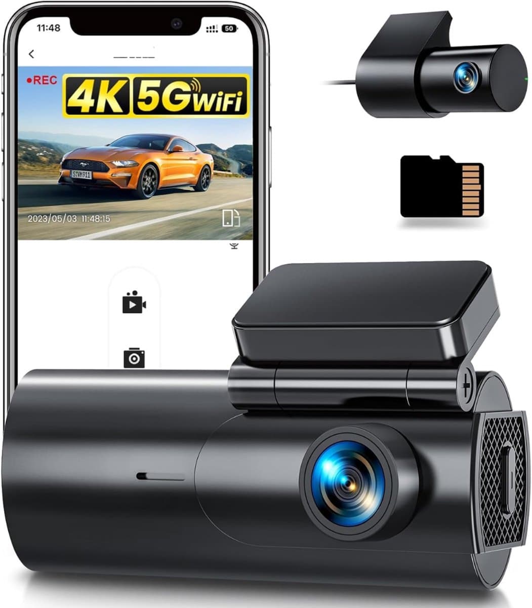 AMA® Dashcam Voor en Achter - Dashcam - Parkeermonitor - Nachtzicht - Zwart — afbeelding 1