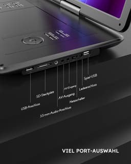 17,5'‘ Draagbare DVD Speler Auto met 15,6’' draaibaar HD-scherm, 6 uur batterijduur, ondersteunt meerdere formaten/SD/USB, tv/projector-synchronisatie, schokbestendig & opslagfunctie, stereoluidsprekers — thumbnail 2