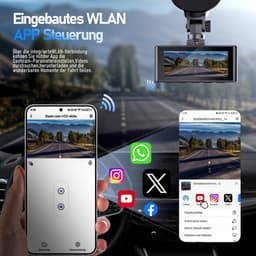 OYLCDI Dashcam Auto - 2-Kanaals 4K + 1080P Autocamera - GPS - 3,16 inch Scherm - Wi-Fi - Timelapse - App-bediening - 140° Ultragroothoek - Super Nachtzicht - G-sensor - Loop-opname - WDR — thumbnail 5