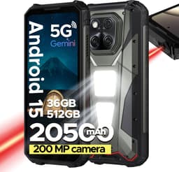 DOOGEE V Max LR 5G - Robuuste Smartphone - Robuuste Telefoon - 36 GB RAM + 512 GB ROM - Met 40 m laserdetectie - 20500 mAh/45 W - MTK 7300 - 6,78 inch FHD+120 Hz - 200 MP+32 MP camera - 1200 LMkampeerlamp - 3 kaartsleuven - WiFi 6E - NFC - Grijs — thumbnail 1