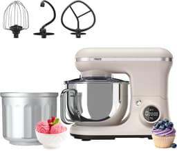 Princess 220138 2-in-1 Keukenmachine en IJsmachine in één - 1200W - 5 liter RVS mengkom - Gratis meegeleverde IJskom voor 1,4 liter ijs - Keukenrobot - Foodprocessor — thumbnail 1
