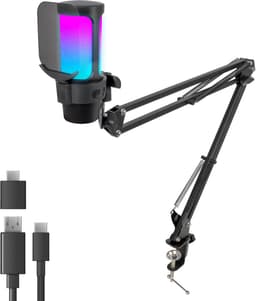 Nuvance Microfoon met Arm - Gaming Microfoon incl. Usb-c Converter - Microfoons met Ruisonderdrukking - Voor Pc en Console - Rgb — thumbnail 1