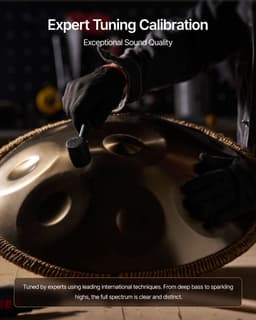 VEVOR Handpan Drum, 55 cm, 9-Toons Stalen Tongtrommel, 432 Hz, D Mineur, met Geweven Randbescherming, 2 Stokken & Draagtas, Kleurvast Percussie-Instrument voor Professionele Uitvoeringen — thumbnail 4