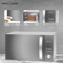 3-in-1 Magnetron met Hetelucht en Grill - 23 Liter RVS Oven tot 2300W — thumbnail 4