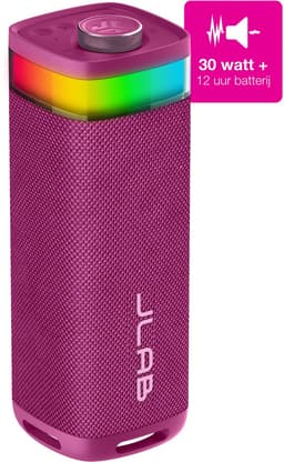 JLab Jbuds Bluetooth Speaker Draadloos - Draagbare Muziekbox - 12 uur Batterijduur - 30 Watt - Bass Boost - IPX6 Waterproof - Multipairing - Instelbare Party Lights - App Equalizer - Roze — thumbnail 1