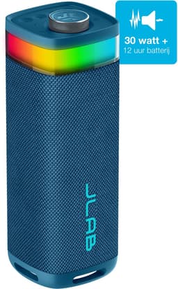 JLab Jbuds Bluetooth Speaker Draadloos - Draagbare Muziekbox - 12 uur Batterijduur - 30 Watt - Bass Boost - IPX6 Waterproof - Multipairing - Instelbare Party Lights - App Equalizer - Blauw — thumbnail 1