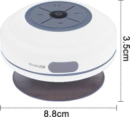 Waterdichte Bluetooth-doucheluidspreker - Draadloze draagbare audio - Ingebouwde bedieningsknoppen - Luidspreker - Sterke zuignap - Geschikt voor badkamer, zwembad, auto, strand, binnen- en buitengebruik - Wit — thumbnail 2