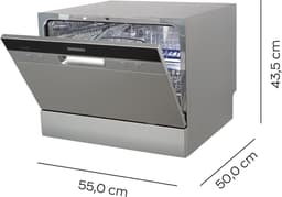 Heinrich's HTG 8840 mini vaatwasser - 7 programma's - gebruik slechts 6,5 liter per cyclus - zilver — thumbnail 3