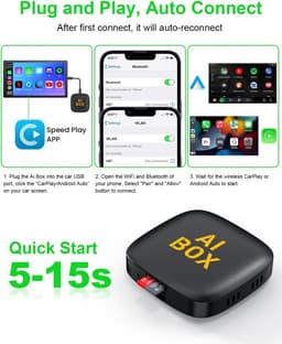 5-in-1 draadloze CarPlay-adapter en Android Auto-adapter ondersteunen Netflix/YouTube - CarPlay Ai Box Convert CarPlay Dongle TF-kaart/U-disk Magic Link geschikt voor OEM bekabelde CarPlay/Android Auto's — thumbnail 5
